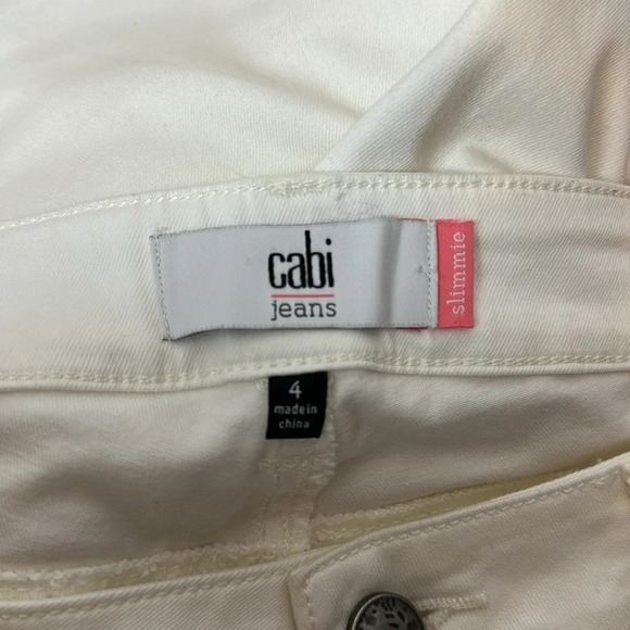 NWOT Cabi Slimmie ivory skinny/boyfriend jeans classic 5 pocket design - Picture 7 of 13